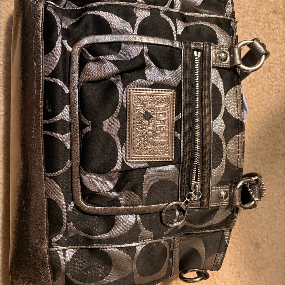 Coach Poppy Signature Lurex Tote